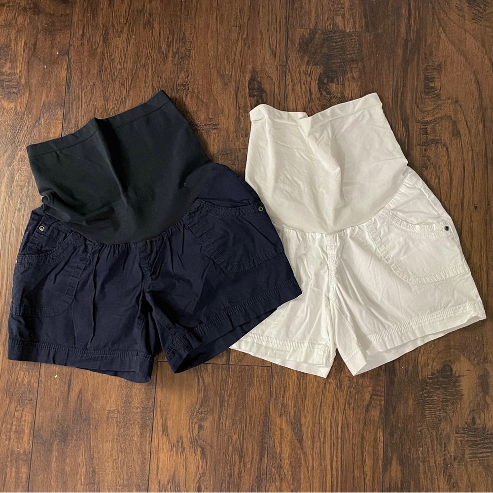 2 Pairs Motherhood Maternity Shorts